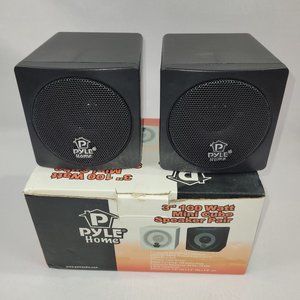 Pyle Home 3" 100 Watt Mini Cube Pair Speakers PCB3BK Bookshelf Speaker Set